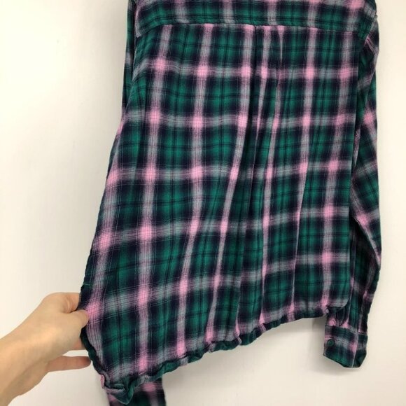 BP Green  and pink plaid button down flannel shirt - Picture 9 of 13